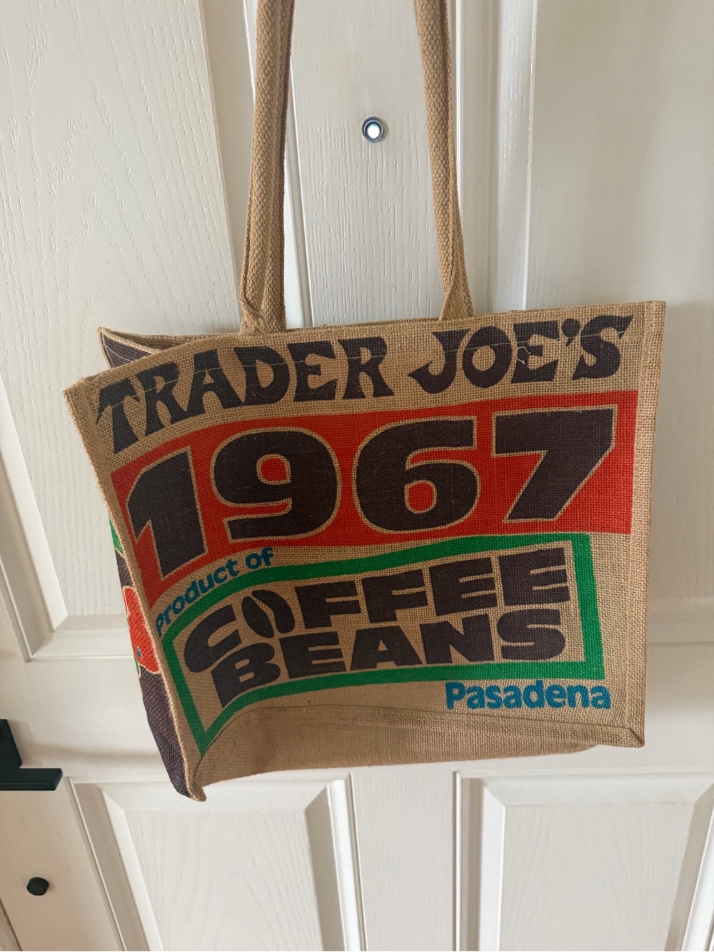 Trader Joe’s 1967 Coffee Beans Reusable Jute Tote Bag - Natural/Tan